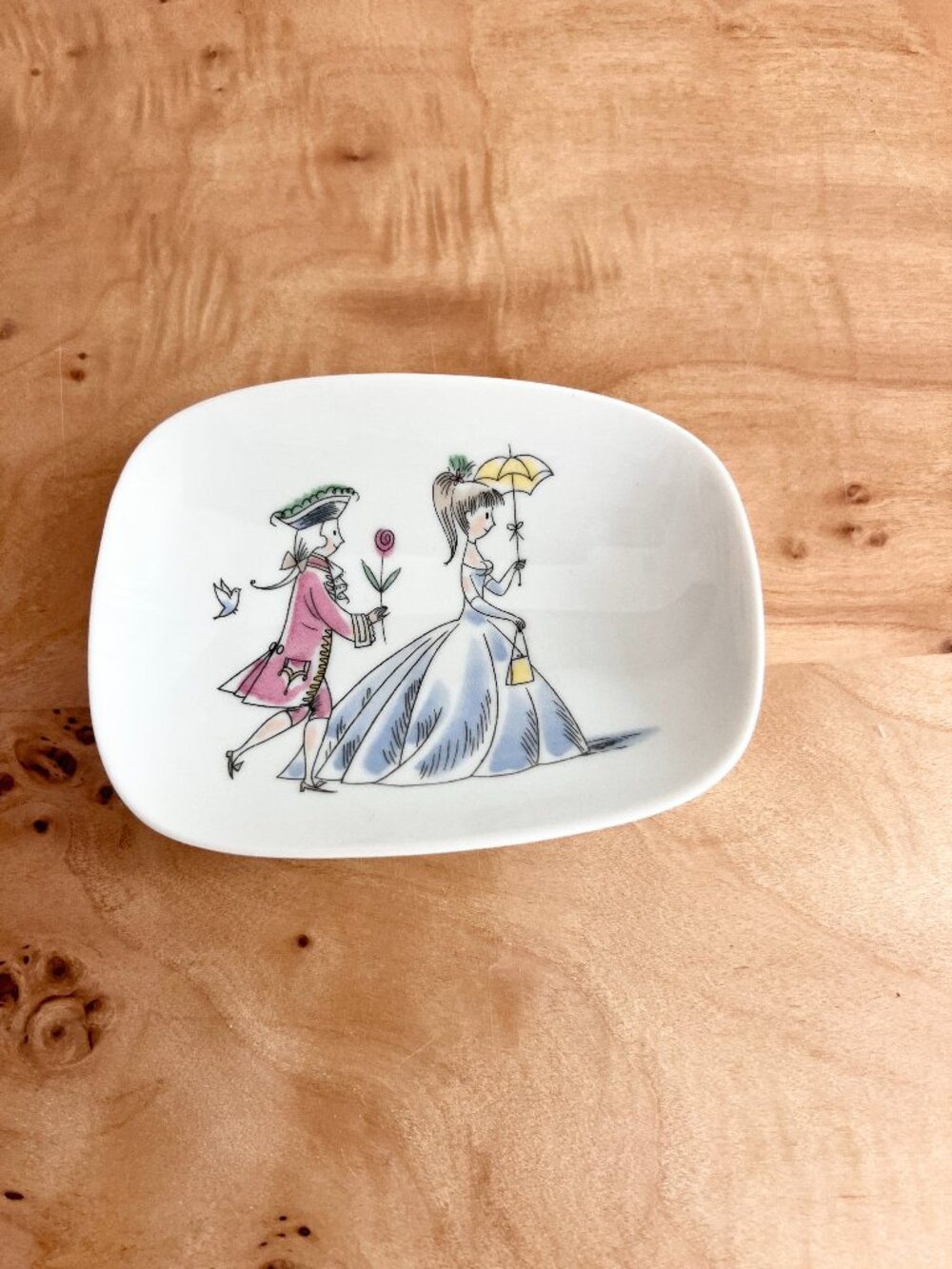 Vintage trinket dish by Rosenthal Studio Line Raymond Peynet Lovers Walking Germ